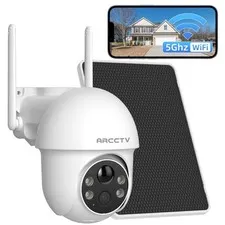 ARCCTV PTZ Security Camera Wireless Outdoor Solar 2 Way Audio Color Night Vision