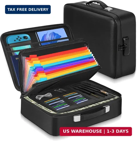 Fireproof Document Box with Combination Lock, Waterproof, Used for Storing Impor