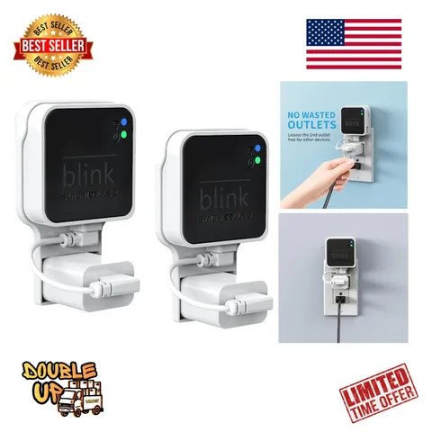Flexible Outlet Mount for Blink Sync Module 2 with Short USB Cable - 2 Pack