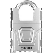 NovLock Heavy Duty Outdoor Combination Lock, Padlock with Shrouded Shackle | ...