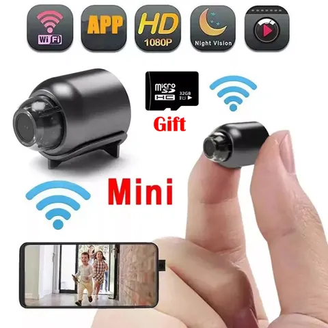1080P Mini Camera WiFi HD IP Camera Camcorder Home Security Cam + 32GB SD Card