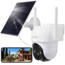 2K 3MP Solar Security 360° View Camera Wireless Outdoor Cam IP65 Waterproof PIR