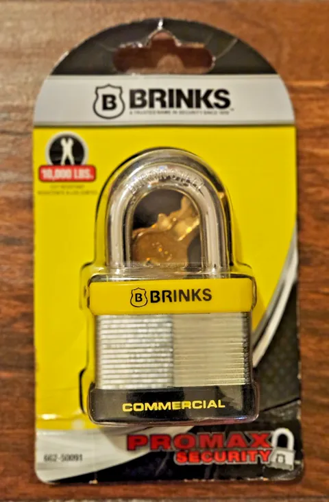 BRINKS ProMax Security Commercial Boron Steel Padlock 10,000lb Cut 662-50091 NEW
