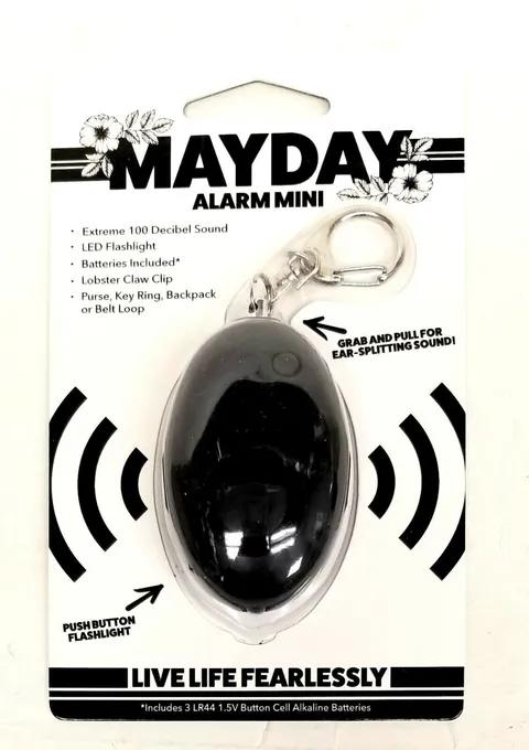 Mayday Mini Loud Alarm Self Defense Personal Emergency LED Keyring Keychain NEW