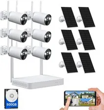 Solar Battery Powered Camera WiFi Wireless Security System Outdoor 6PACK Camera