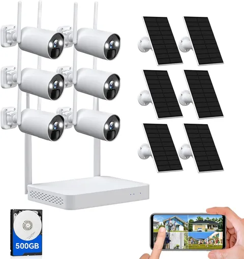 Solar Battery Powered Camera WiFi Wireless Security System Outdoor 6PACK Camera