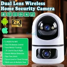 2k Dual Cam Seurity Camera Home System IR Night Vision 5G WIFI,PTZ Auto Tracking