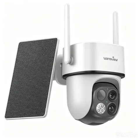 Wansview B7 Solar Wireless Security Camera 360°PTZ 2K Dual-Cam Night Vision 3MP