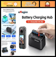 2-in-1 Battery Charging Hub for Insta360 X4 Air - Fast Charger & Dual Micro SD S