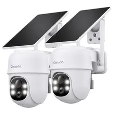 2K Solar Wireless Outdoor Cameras for Home Security White B6 2Pack