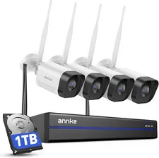 Wireless Camera System, 16CH Expandable 4K Security NVR, 4Pcs 3MP Outdoor Camera