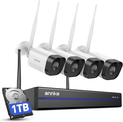 Wireless Camera System, 16CH Expandable 4K Security NVR, 4Pcs 3MP Outdoor Camera