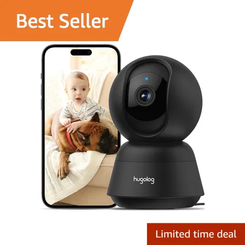 Hugolog 3MP Security Camera Black 2K Auto-Focus