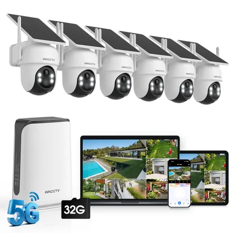 4MP Wireless Solar Security Camera System AI Human Detection Color Night Vision