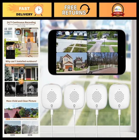2K WiFi Indoor Security Cameras, Color Night Vision, Motion Detection, Easy Inst