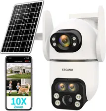 Three-Lens Security Camera Wireless Outdoor,2K 360° View Cameras for Home Securi