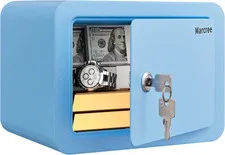 Mini Safe Box, 0.23 Cub Home Safes for Kids, Steel Money Box with Key Lock, Smal