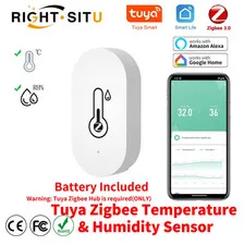 Tuya Zigbee Temperature Humidity Sensor SmartLife Remote Monitor For Smart Home 