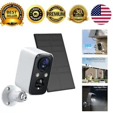 Wireless Solar Panel Security Cameras Battery Powered WiFi Outdoor Home Alarm