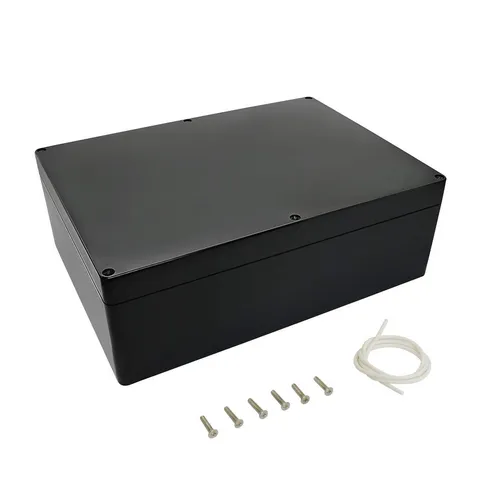 LeMotech ABS Plastic Electrical Project 10.4" x 7.2" x 3.7", Black (1 pack)