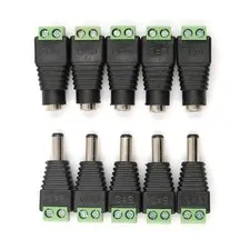 Male Female DC Power Plug Connector 2.5 x 5.5/2.1x5.5 (Screw Fastening Type) ...