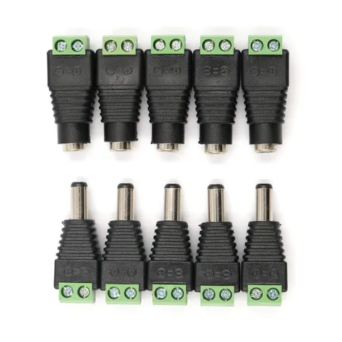 Male Female DC Power Plug Connector 2.5 x 5.5/2.1x5.5 (Screw Fastening Type) ...