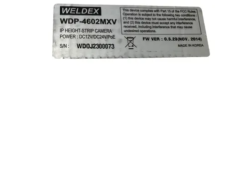 Weldex WDP-4602 MXV IP Height Strip Camera Open Box