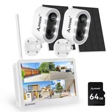 Anakk 4MP Outdoor Solar Powered Security Camera System Wireless Wifi Battery
