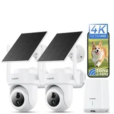 4K Cameras Wireless Outdoor, No Subscription, 8MP Solar Powered Cameras for H...
