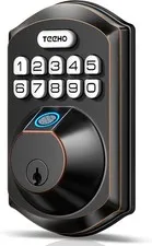Fingerprint Deadbolt with Keypad,Anti-Peep Password,Waterproof&Low Battery Alert
