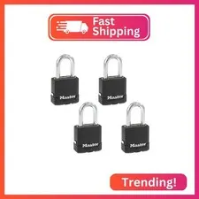 Master Lock Magnum Outdoor Padlock, Heavy-Duty Keyed Lock, 4-Pack, M115XQLF