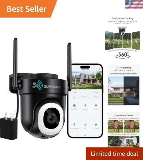 2K Wired Outdoor Camera, 2.4G/5G WiFi Security Camera, 3MP, 24/7 Recording, A...