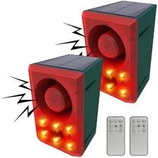 Solar Motion Sensor Alarm 129dB Recording Shed Alarm with Remote Control Wate...