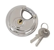 Round Padlock 90mm Stainless Steel Lock for Hasps Gates Doors 2 Keys