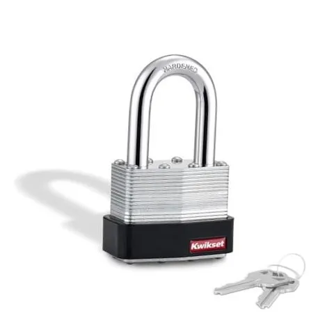 Kwikset Laminated Steel Padlock with Hardened Steel Shackle, 1-1/2 " Shackle 1