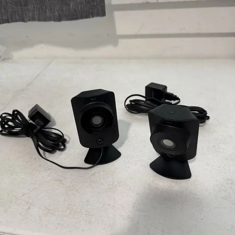 TWO (2X) SimpliSafe Indoor Cameras WiFi HD (SSCM1) + OEM AC Cables BLACK