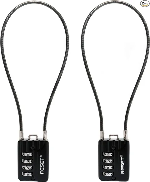 4 Digit Combination Padlock with 20 inches Steel Cable, Cable Lock for Locker