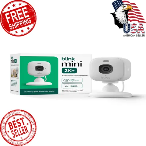 Blink Mini 2K+ Indoor Security Camera White 1 Camera