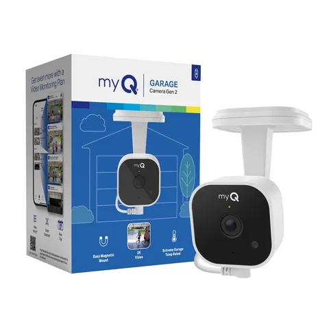 CHAMBERLAIN myQ Garage Camera Gen 2 2K WiFi Night Vision 2-Way Audio White