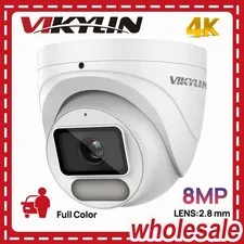 Vikylin 4K 8MP POE Camera Full Color IP Camera Onvif Outdoor Audio with AI-ISP