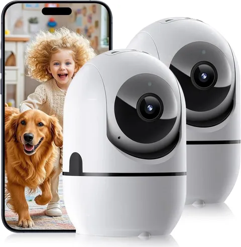 GBIUT Indoor Security Camera, 3MP HD, 360 Pan/Tilt, Night Vision 33ft, Motion