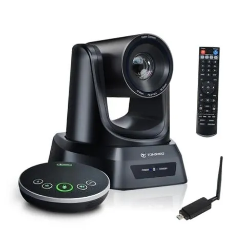 AI Wireless PTZ Camera System with Auto Tracking Built-in Receiver & black