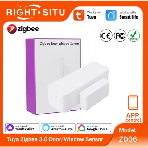 Tuya Zigbee 3.0 Door Window Contact Sensor Smart Life Alexa ZHA Zigbee2MQTT