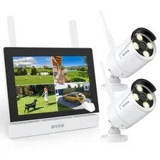 Wireless Security Camera System with 7'' Touch Screen Monitor, 64GB SD Includ...