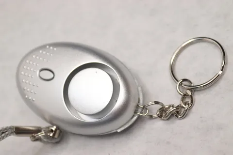 Personal Security Alarm Keychain with LED Lights Silver