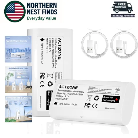 Versatile 2-Pack 7000mAh Rechargeable Batteries with USB-C for WYZE Cameras