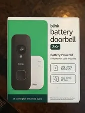 Blink - Battery Black Doorbell 2K+ Sync Module Core Wireless video BRAND NEW