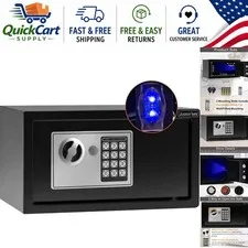 Compact 0.4 Cubic Feet Digital Security Safe with Intelligent Light & Dual Locks
