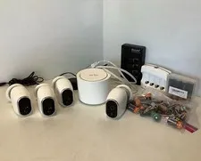 Netgear ARLO Security System Cameras VMC3030 VMB3500 Base Station w/ Chargers