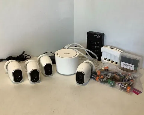 Netgear ARLO Security System Cameras VMC3030 VMB3500 Base Station w/ Chargers